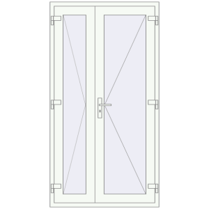 Buy Internal doors 1090x2050 mm REHAU BASE 60 TERRACE (Т94) RAL 9016 Traffic white two-sided