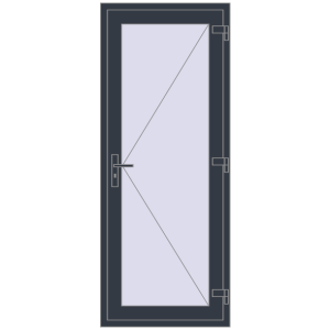 Buy Internal doors 844x1970 mm REHAU BASE 60 (Z74) ANTHRACITE_GREY_STRUKTURAL two-sided