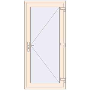 Buy Internal doors 880x1880 mm REHAU BASE 60 (Z74) CREAME_WHITE_50L-2 two-sided
