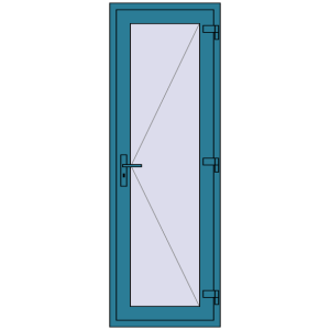 Buy Internal doors 700x2050 mm REHAU BASE 60 (Z74) BRILLIANT_BLUE two-sided