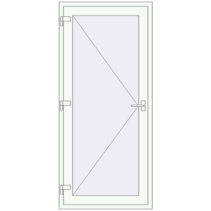 Plastic doors 900x1980 mm Single-leaf. View from inside Buy Internal doors 900x1980 mm REHAU BASE 60 TERRACE (Т94) RAL 9016 Traffic white two-sided
