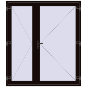 Zamów teraz Drzwi wewnętrzne 1800x2050 mm REHAU BASE 60 TERRACE (Т94) BLACK_BROWN dwustronny