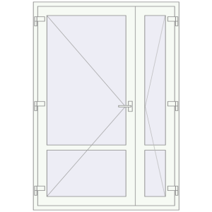 Zamów teraz Drzwi wewnętrzne 1400x2000 mm REHAU BASE 60 TERRACE (Т94) RAL 9016 Traffic white dwustronny