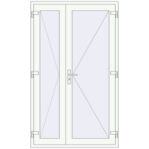 Buy Internal doors 1240x2050 mm REHAU BASE 60 TERRACE (Т94) RAL 9016 Traffic white two-sided