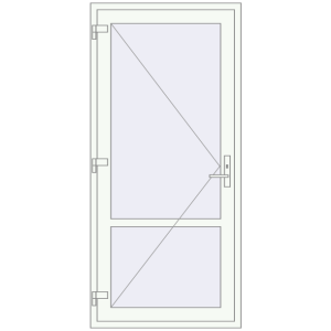 Buy Internal doors 960x2070 mm REHAU BASE 60 TERRACE (Т94) RAL 9016 Traffic white two-sided