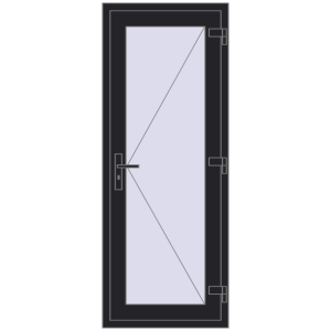 Buy Internal doors 700x1800 mm REHAU BASE 60 TERRACE (Т94) BLACK_ULTI-MATT two-sided