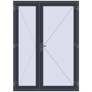 Buy Internal doors 1600x2200 mm REHAU BASE 60 TERRACE (Т94) ANTHRACITE_GREY_STRUKTURAL two-sided