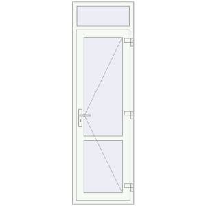 Plastic doors 700x2300 mm With fanlight. View from inside Buy Internal doors 700x2300 mm REHAU BASE 60 (Z74) RAL 9016 Traffic white two-sided