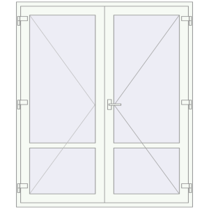 Zamów teraz Drzwi wewnętrzne 1735x2019 mm REHAU BASE 60 TERRACE (Т94) RAL 9016 Traffic white dwustronny
