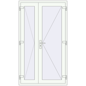 Buy Internal doors 1150x2010 mm REHAU BASE 60 TERRACE (Т94) RAL 9016 Traffic white two-sided