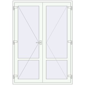Aluminum doors 1530x2100 mm Double-leaf with mullion. View from inside Buy Interior doors 1530x2100 mm DOOR ALUPROF MB-86 T94.5