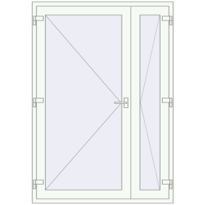 Zamów teraz Drzwi wewnętrzne 1400x2000 mm REHAU BASE 60 TERRACE (Т94) RAL 9016 Traffic white dwustronny