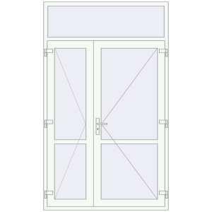 Buy Internal doors 1499x2500 mm REHAU BASE 60 (Z74) RAL 9016 Traffic white two-sided