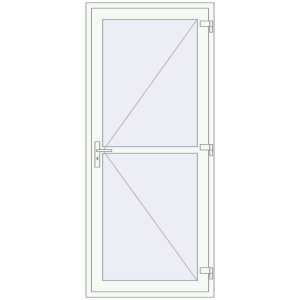 Buy Internal doors 1000x2300 mm REHAU BASE 60 TERRACE (Т94) RAL 9016 Traffic white two-sided