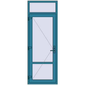 Buy Internal doors 840x2350 mm REHAU BASE 60 (Z74) BRILLIANT_BLUE two-sided