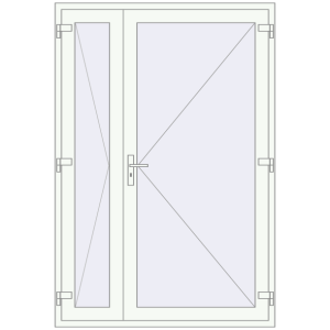 Buy Internal doors 1450x2135 mm REHAU BASE 60 (Z74) RAL 9016 Traffic white two-sided