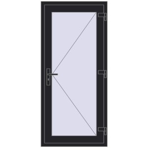 Buy Internal doors 800x1750 mm REHAU BASE 60 (Z74) BLACK_ULTI-MATT two-sided