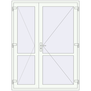Buy Internal doors 1550x2050 mm REHAU BASE 60 (Z74) RAL 9016 Traffic white two-sided