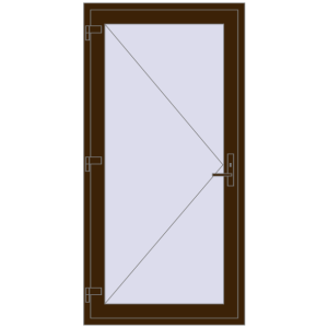 Plastic doors 1000x2000 mm Single-leaf. View from inside Buy Internal doors 1000x2000 mm REHAU BASE 60 (Z74) DARK_OAK two-sided