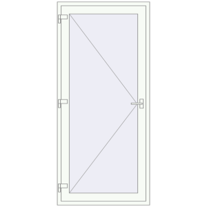 Drzwi plastikowe 1030x2150 mm Jednoskrzydłowe. Widok od środka Zamów teraz Drzwi wewnętrzne 1030x2150 mm REHAU BASE 60 (Z74) RAL 9016 Traffic white dwustronny