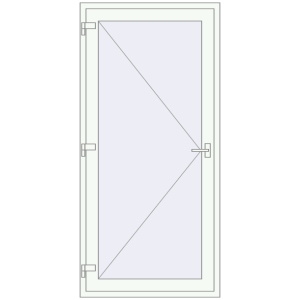 Buy Internal doors 1010x2050 mm REHAU BASE 60 TERRACE (Т94) RAL 9016 Traffic white two-sided