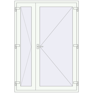Buy Internal doors 1400x2000 mm REHAU BASE 60 TERRACE (Т94) RAL 9016 Traffic white two-sided