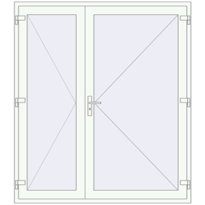 Buy Internal doors 1800x2050 mm REHAU BASE 60 TERRACE (Т94) RAL 9016 Traffic white two-sided