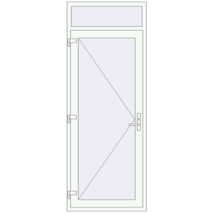 Buy Internal doors 915x2410 mm REHAU BASE 60 TERRACE (Т94) RAL 9016 Traffic white two-sided
