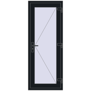 Buy Internal doors 700x1800 mm REHAU BASE 60 TERRACE (Т94) BLACK_COOL_110L-2 two-sided
