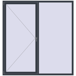 Buy Tilt-and-Turn 2020x2120 mm REHAU ENERGY-SAVING SYNEGO MD ANTHRACITE_GREY_STRUKTURAL two-sided