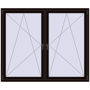 Zamów teraz Okna skrzydłowe 1750x1500 mm REHAU OPTIMUM EURO-DESIGN 70 BLACK_BROWN dwustronny