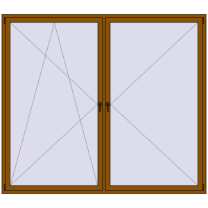 Buy Tilt-and-Turn 2500x2200 mm REHAU ENERGY-SAVING SYNEGO MD GOLDEN OAK two-sided