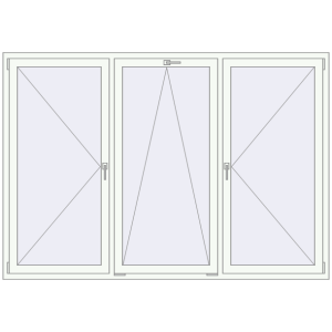 Buy Tilt-and-Turn 2300x1600 mm REHAU OPTIMUM EURO-DESIGN 70 RAL 9016 Traffic white two-sided