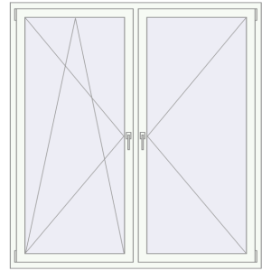 Buy Tilt-and-Turn 1700x1800 mm REHAU OPTIMUM EURO-DESIGN 70 RAL 9016 Traffic white two-sided
