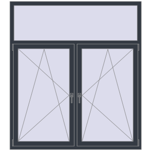 Buy Tilt-and-Turn 1600x1800 mm REHAU OPTIMUM EURO-DESIGN 70 ANTHRACITE_GREY_STRUKTURAL two-sided