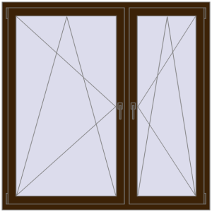 Zamów teraz Okna skrzydłowe 1500x1500 mm REHAU OPTIMUM EURO-DESIGN 70 DARK_OAK dwustronny