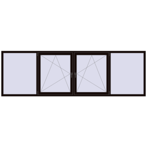 Buy Tilt-and-Turn 3500x1100 mm REHAU OPTIMUM EURO-DESIGN 70 BLACK_BROWN two-sided