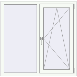 Buy Tilt-and-Turn 1200x1150 mm REHAU OPTIMUM EURO-DESIGN 70 RAL 9016 Traffic white two-sided