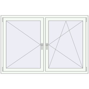 Buy Tilt-and-Turn 1650x1100 mm REHAU ENERGY-SAVING SYNEGO MD RAL 9016 Traffic white two-sided