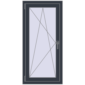 Buy Tilt-and-Turn 600x1250 mm REHAU OPTIMUM EURO-DESIGN 70 ANTHRACITE_GREY_STRUKTURAL two-sided