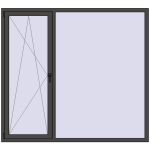 Buy Tilt-and-Turn 1980x1800 mm REHAU RENOVATION EURO 70 BASALT_GREY two-sided