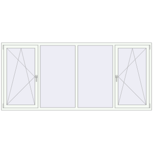 Buy Tilt-and-Turn 2825x1270 mm REHAU ENERGY-SAVING SYNEGO MD RAL 9016 Traffic white two-sided