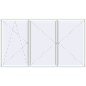 Buy Tilt-and-Turn 4000x2300 mm REHAU OPTIMUM EURO-DESIGN 70 RAL 9016 Traffic white two-sided