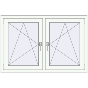 Buy Tilt-and-Turn 1200x800 mm REHAU OPTIMUM EURO-DESIGN 70 RAL 9016 Traffic white two-sided