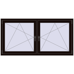 Zamów teraz Okna skrzydłowe 1815x905 mm REHAU ENERGY-SAVING SYNEGO MD BLACK_BROWN dwustronny