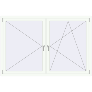 Buy Tilt-and-Turn 1800x1200 mm REHAU OPTIMUM EURO-DESIGN 70 RAL 9016 Traffic white two-sided