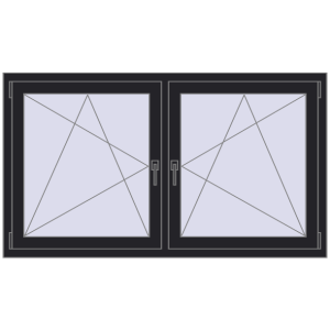 Zamów teraz Okna skrzydłowe 1590x875 mm REHAU ENERGY-SAVING SYNEGO MD BLACK_ULTI-MATT dwustronny