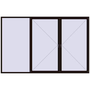 Buy Tilt-and-Turn 3600x2300 mm REHAU OPTIMUM EURO-DESIGN 70 BLACK_BROWN two-sided