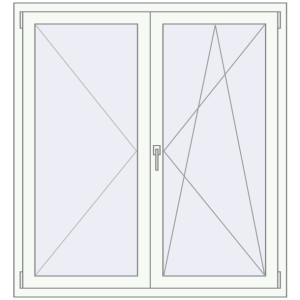 Buy Tilt-and-Turn 1300x1400 mm REHAU ENERGY-SAVING SYNEGO MD RAL 9016 Traffic white two-sided