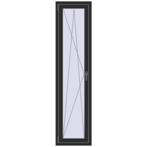 Okno plastikowe 500x2000 mm Jednoskrzydłowe. Widok od środka Zamów teraz Okna skrzydłowe 500x2000 mm EPSILON OPTIMA ANTHRACITE_GREY_GLATT dwustronny
